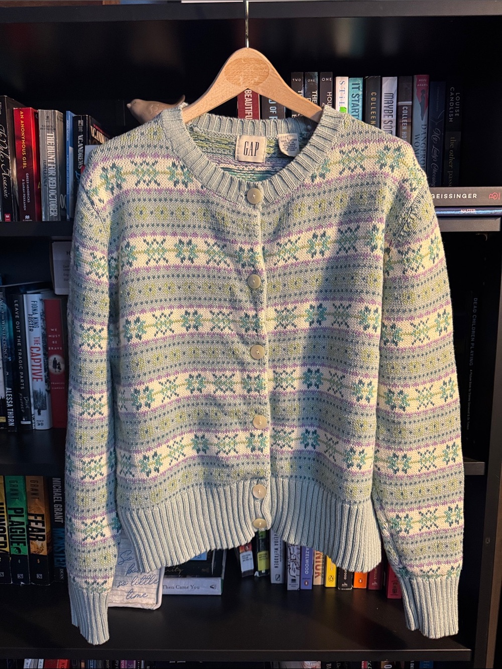Vintage Gap  Pastel Fair Isle Button-Front Cardigan